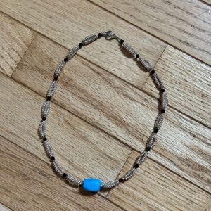 Turquoise, Black Silver Handmade Choker Necklace